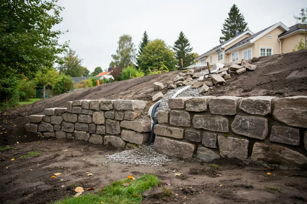 s planerar du en st dmur p tomten r tt h jd dr nering och underarbete f r ett h llbart resultat